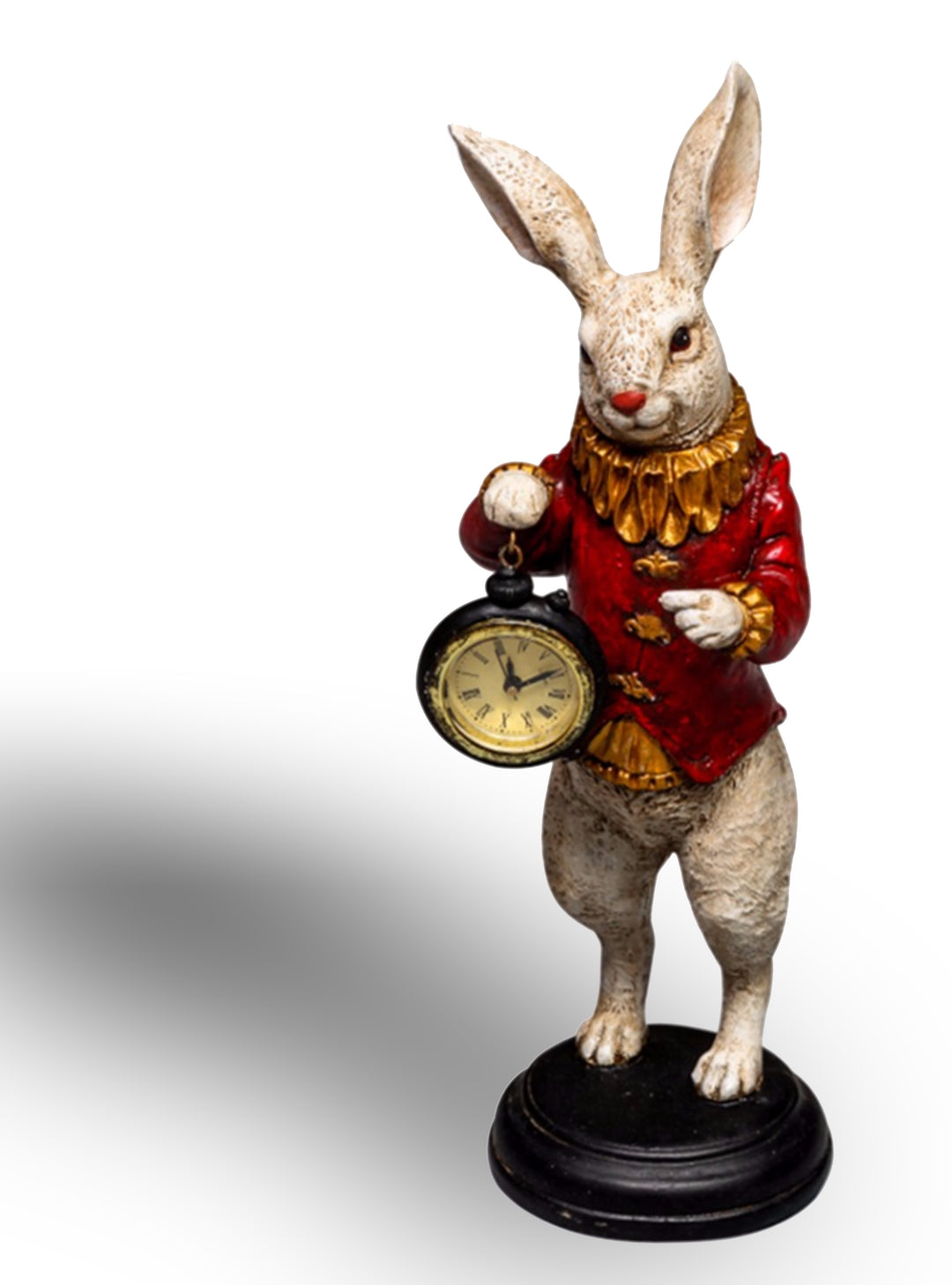 red coat white rabbit clock