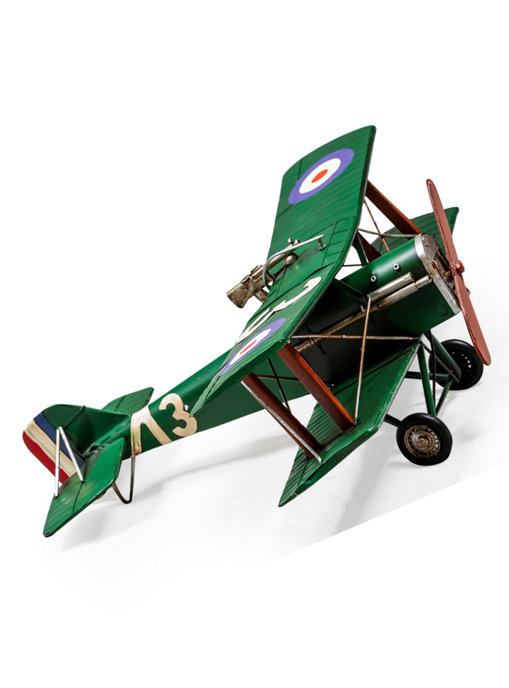 Vintage Model Plane – Green Antique Biplane Replica Amelia Earhart Plane
