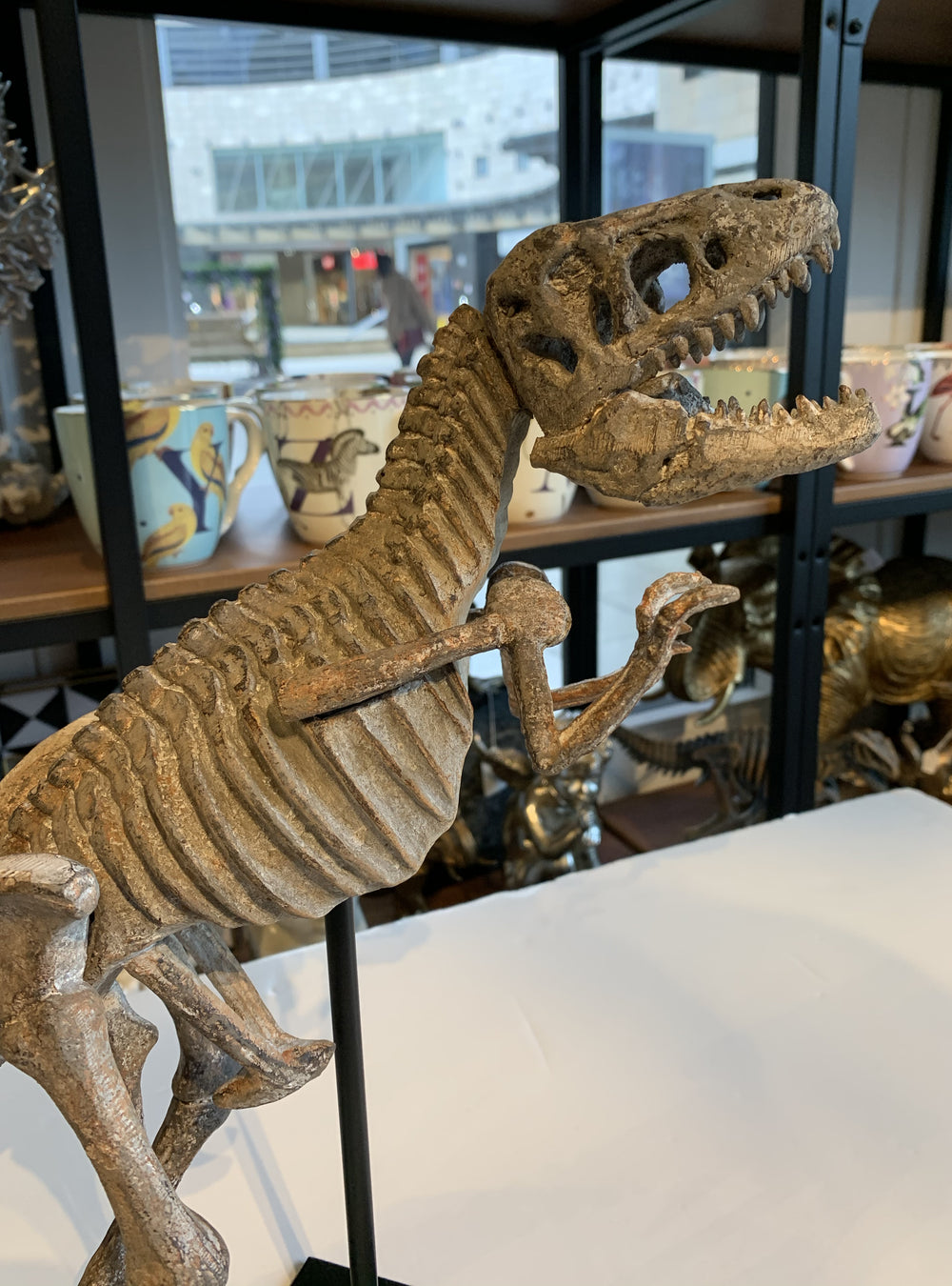 Large Dinosaur Figure, Tyrannosaurus Skeleton on Stand