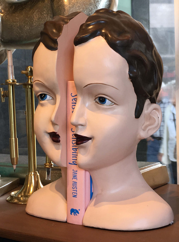 Split Head Bookends, Art Deco Bookends