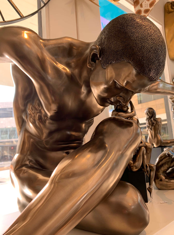 Libra bronze sculpture, John Lewis bronze nude man