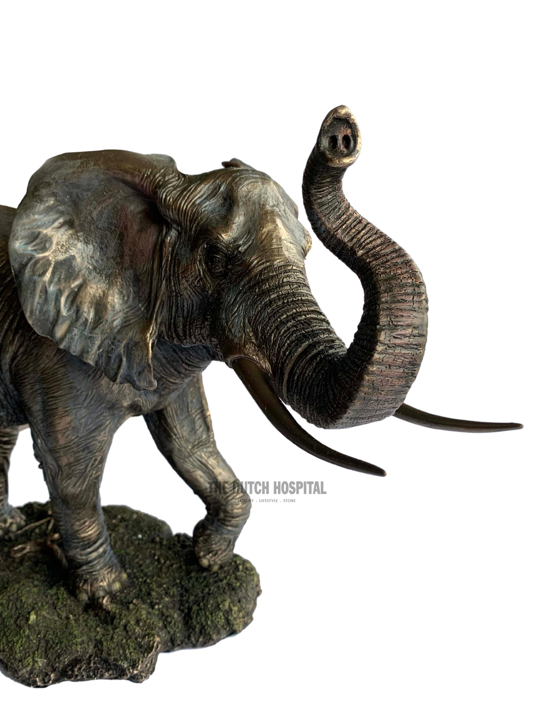 Bronze Elephant Raised Trunk,