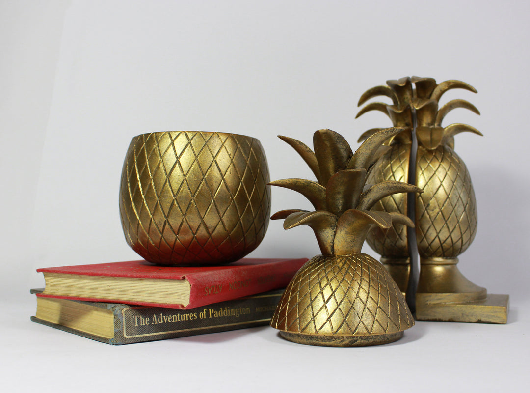 Pineapple Trinket Pot, Gold pineapple pot