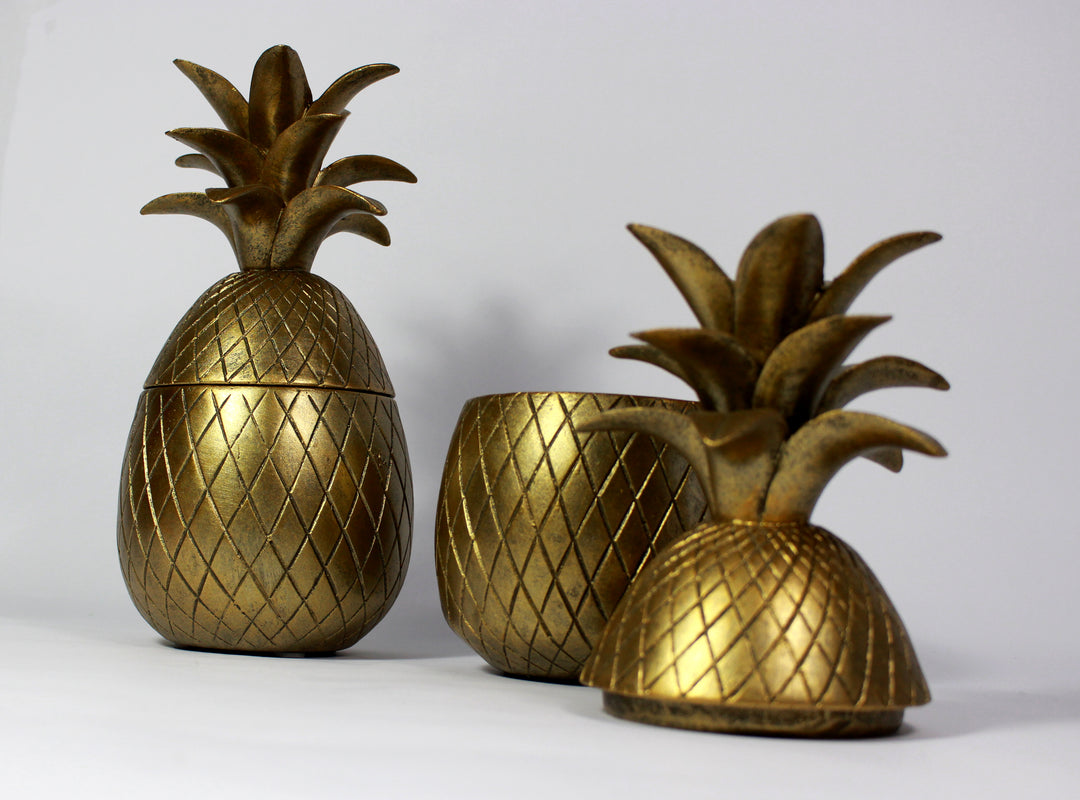Pineapple Trinket Pot, Decorative Gold Pineapple Storage Pot
