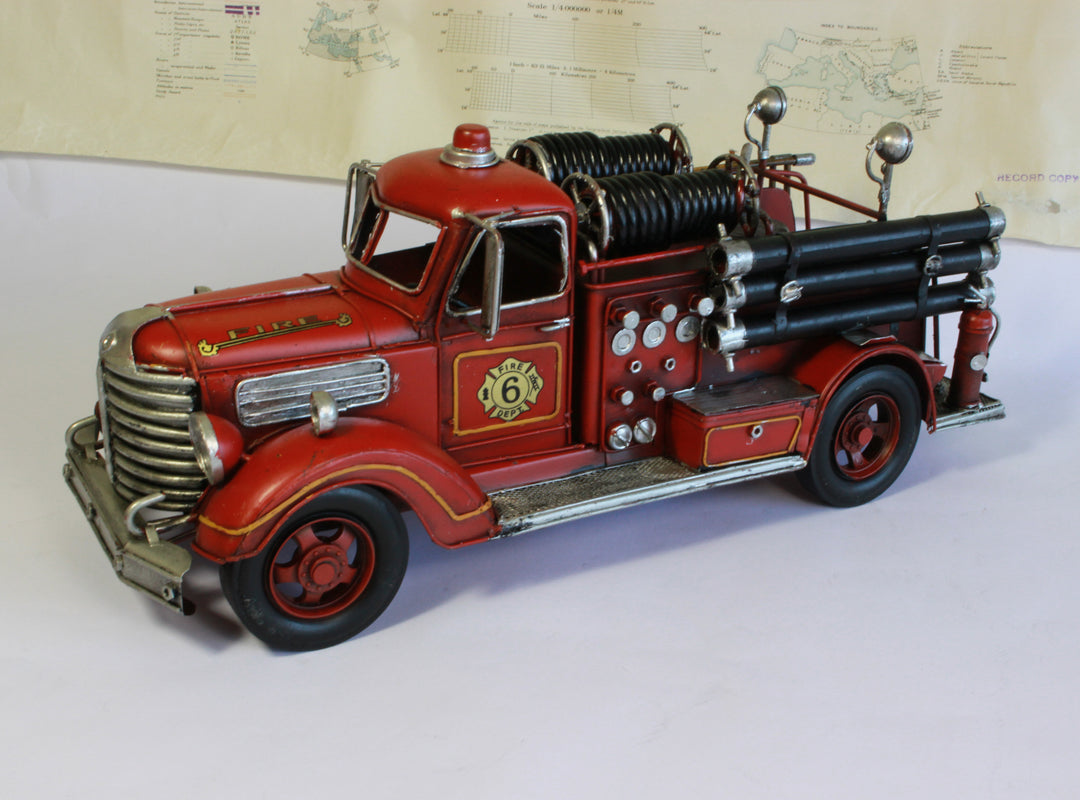 Fire Truck Model - Vintage Fire Engine - Retro American Fire Truck