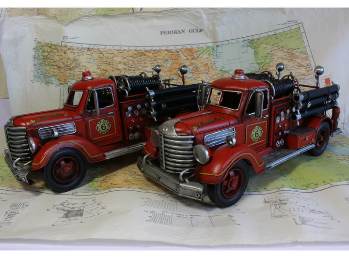 Fire Truck Model - Vintage Fire Engine - Retro American Fire Truck