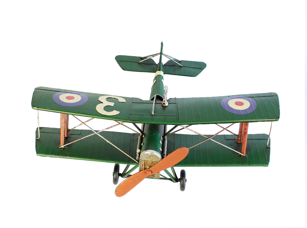 Vintage Model Plane – Green Antique Biplane Replica Amelia Earhart Plane