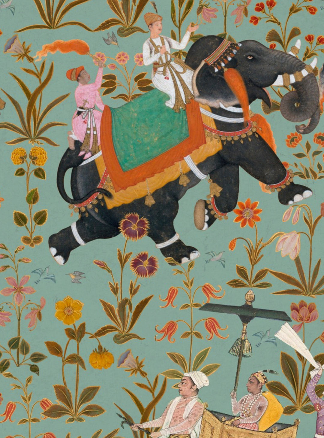 Elephant Wallpaper, Hindustan Ethnic Indian Elephant Design Wallpaper