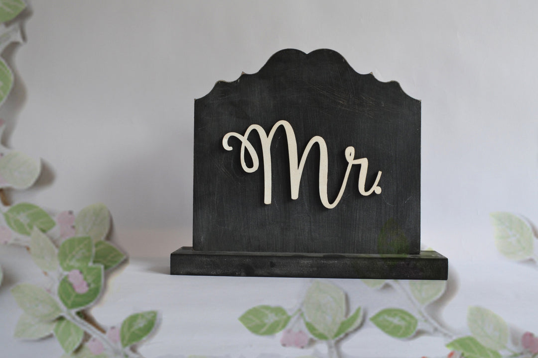 MR. & MRS. SIGN  Chalkboard Free Standing Sign, Rustic Wedding