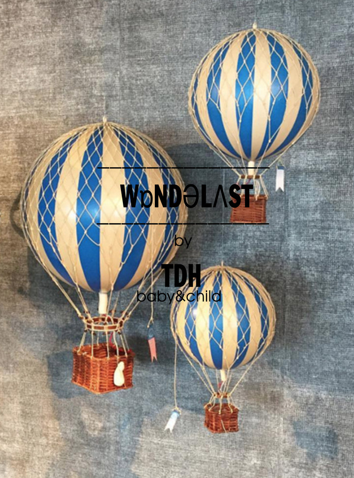 Blue Hot Air Balloon,  Vintage Hot Air Balloon Decoration, Authentic Model Hot air balloon