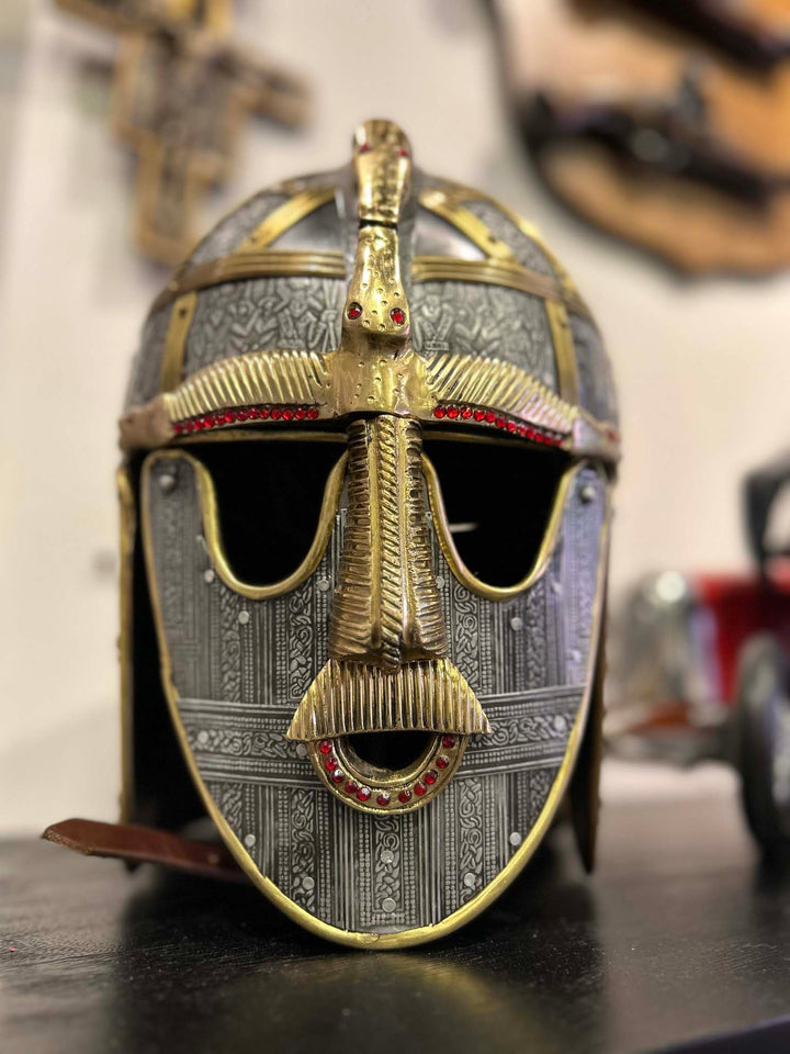 helmet, metal helmet Roman, True replica of Sutton Hoo helmet
