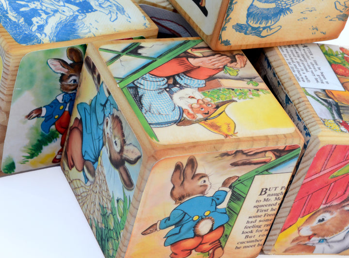 Personalised Name Blocks  – Peter Rabbit Wooden Blocks – Beatrix Potter Birthday  – Personalised Nursery Baby Shower