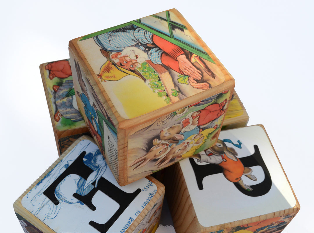 Personalised Name Blocks  – Peter Rabbit Wooden Blocks – Beatrix Potter Birthday  – Personalised Nursery Baby Shower