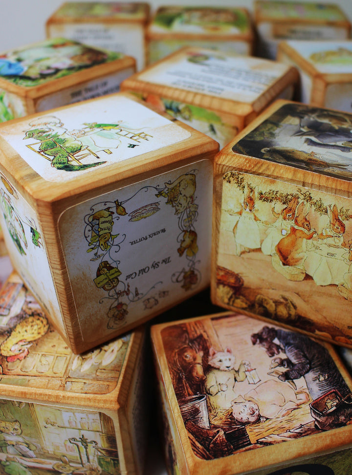Peter Rabbit  Beatrix Potter Wooden  Alphabet Story Blocks –  A to Z Alphabet Baby Blocks