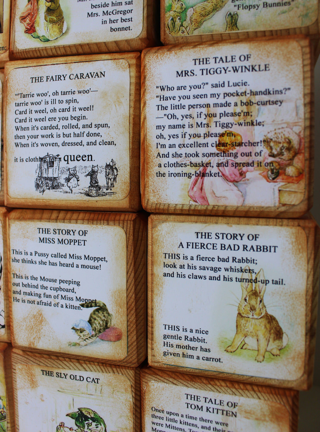 Peter Rabbit  Beatrix Potter Wooden  Alphabet Story Blocks –  A to Z Alphabet Baby Blocks