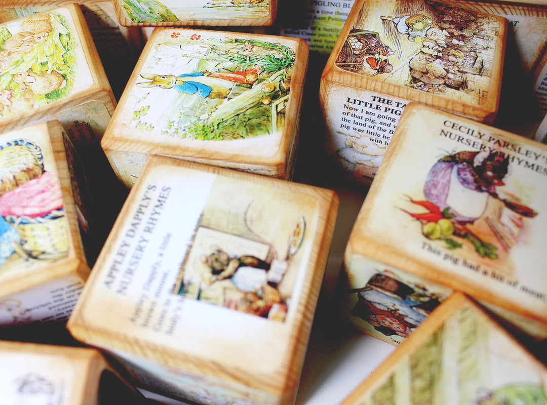 Peter Rabbit  Beatrix Potter Wooden  Alphabet Story Blocks –  A to Z Alphabet Baby Blocks