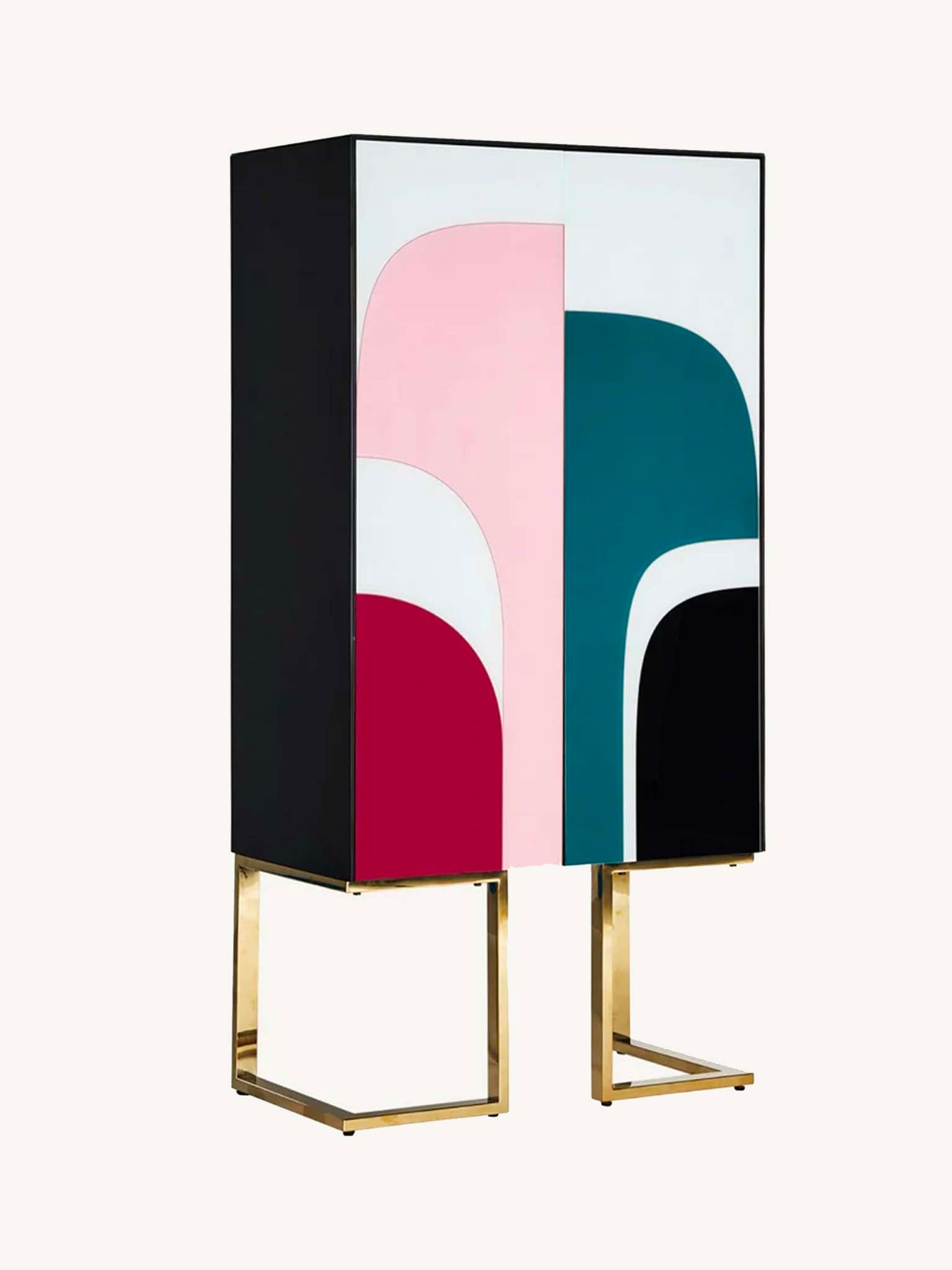 Bar cabinet, Art Deco furniture,  Multi Colour Bar Cabinet