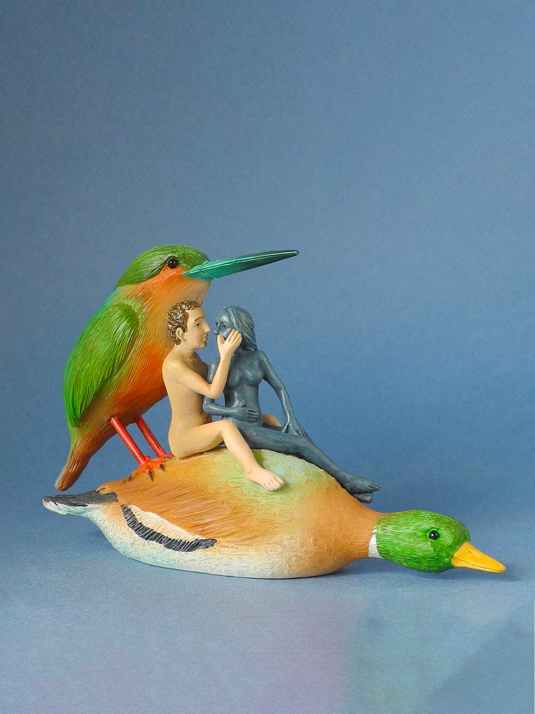 couple on a duck by Hieronymus Bosch sculpture