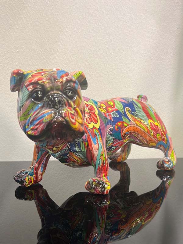 Animal Splash Art Bulldog Multicoloured, Dog Figures, 21cm