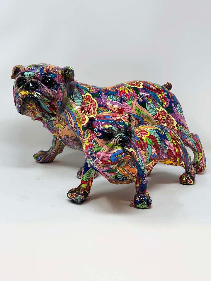 Multi coloured English bull dog small