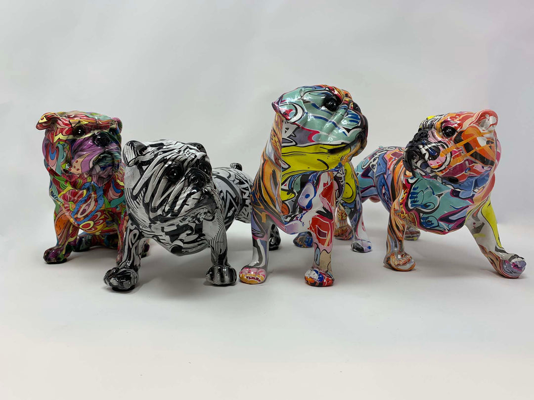 Multicoloured Bulldogs, Animal Splash Art English Bulldog