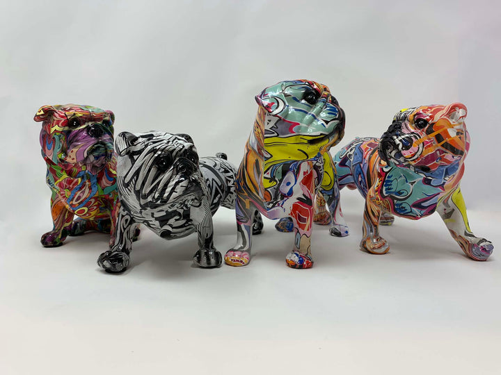 Multicoloured Bulldogs, Animal Splash Art English Bulldog
