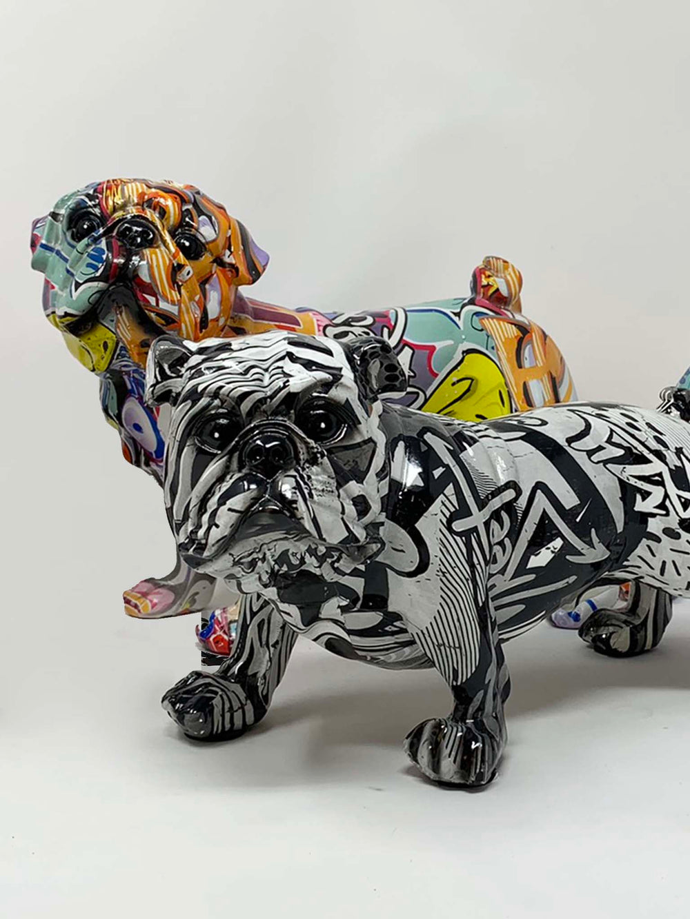 Multicoloured Bulldogs, Animal Splash Art English Bulldog