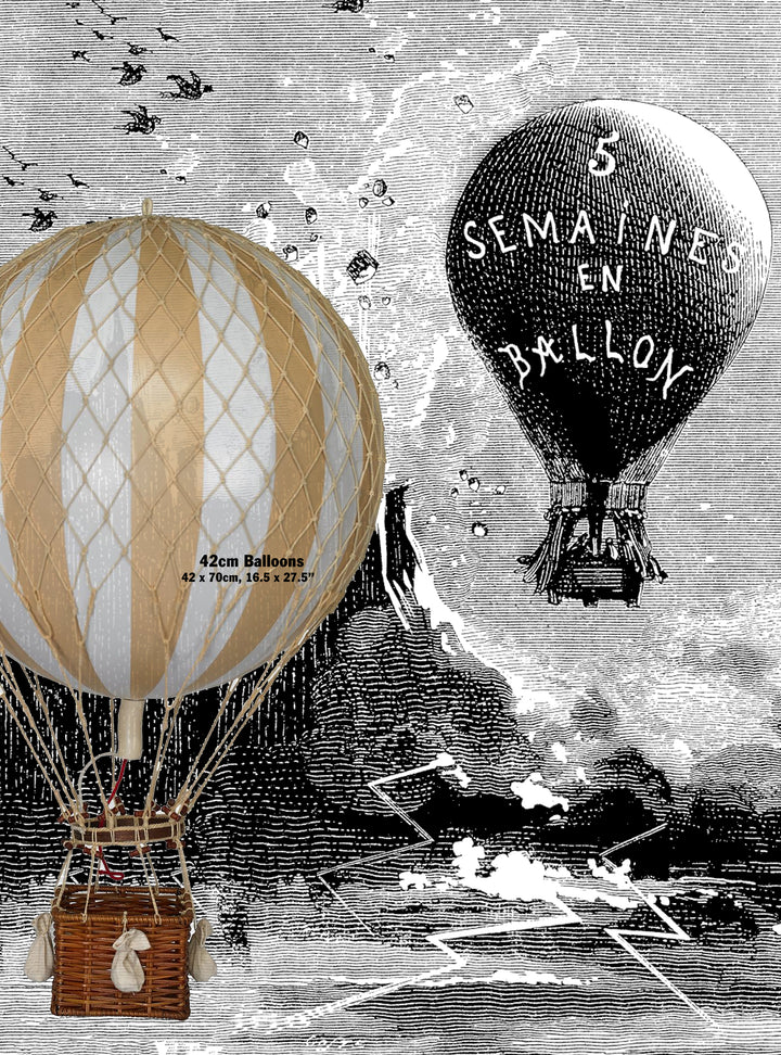 white Hot Air Balloon,  Vintage Hot Air Balloon Decoration, Authentic Model Hot air balloon