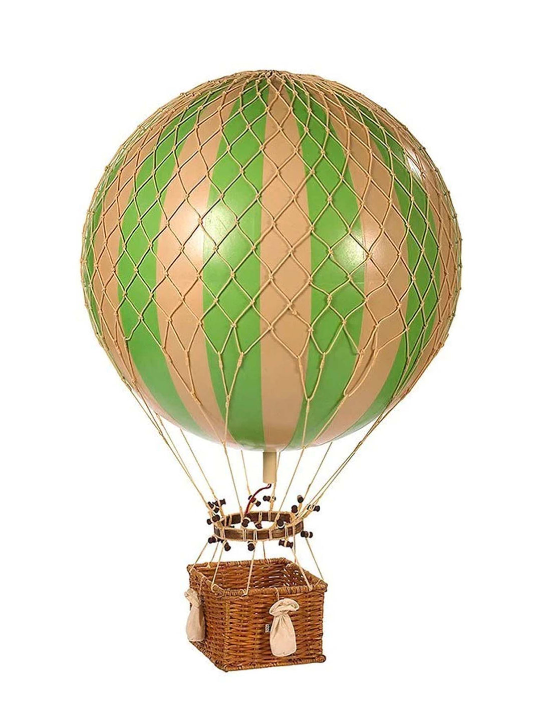 green balloon, red hot air balloon replica model, 