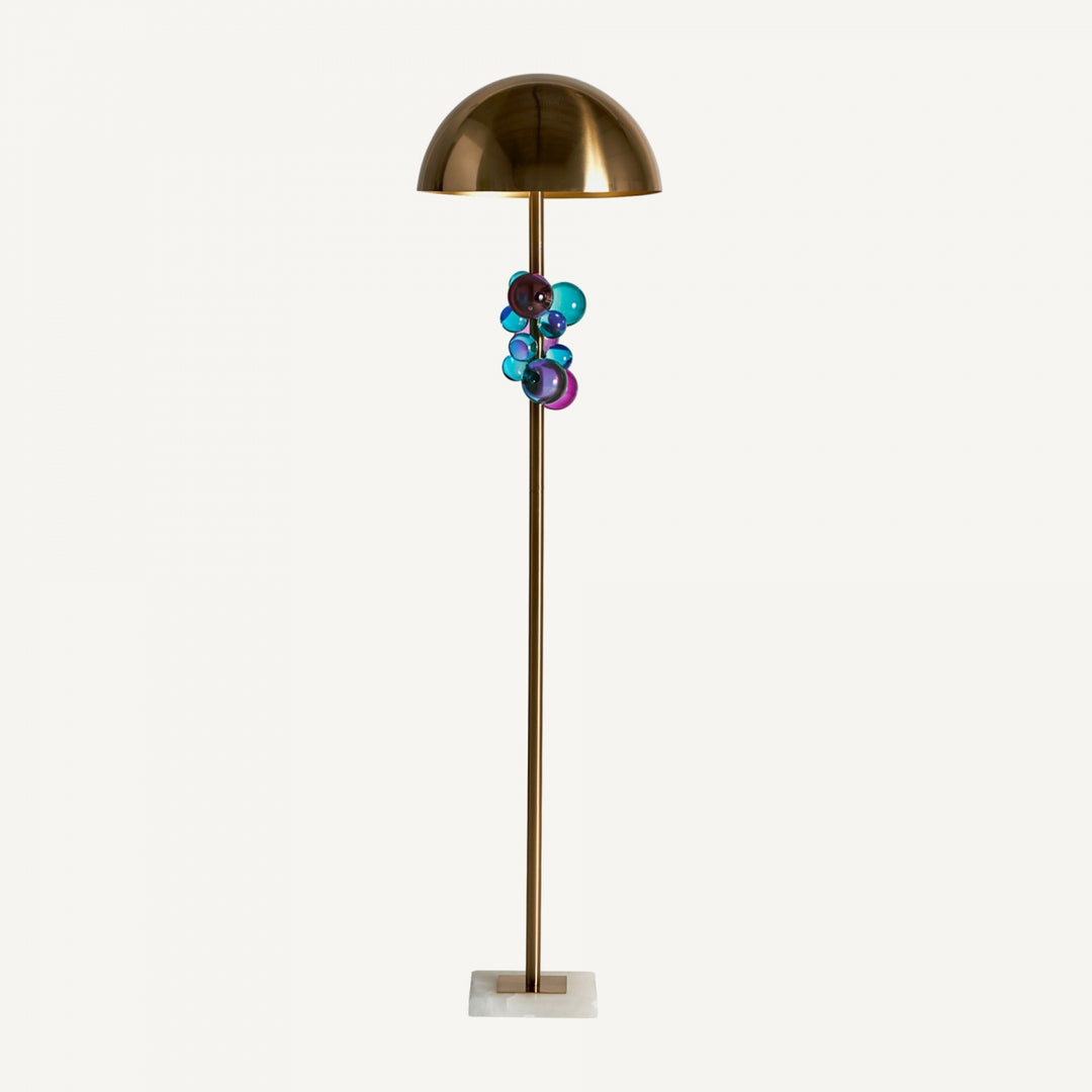 art deco crystal floor lamp brass 