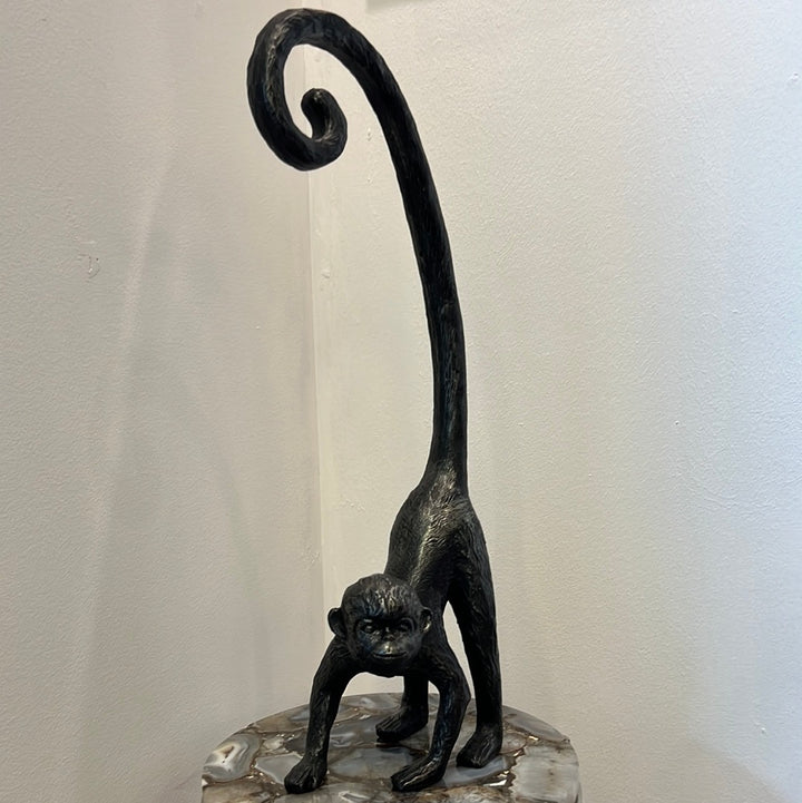 Black Monkey with Long Tail Sculpture, 56cm