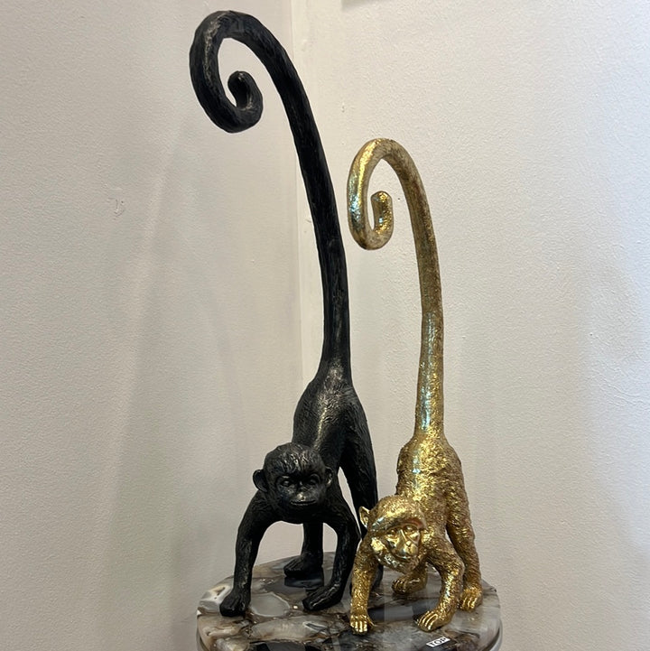 Black Monkey with Long Tail Sculpture, 56cm