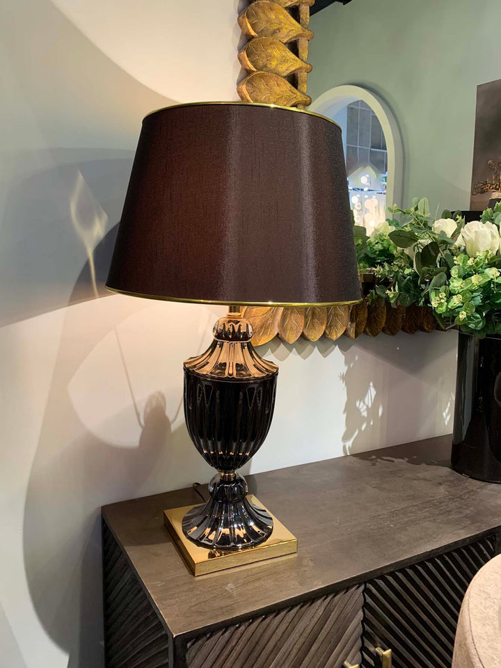 Black and Gold Table Lamp Art Deco Style