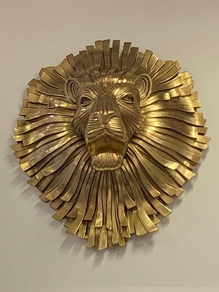 The Lion King, Large Gold Lion Head Wall Decoration, Lion Wall Mounted Head 