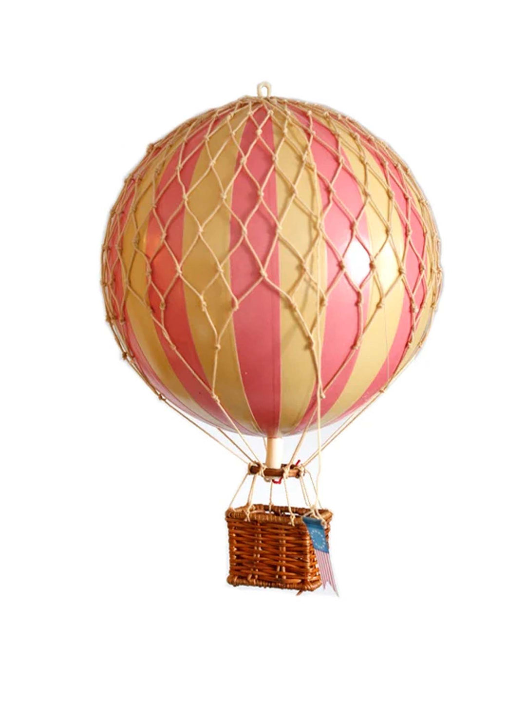 colourful bright pink balloon, red hot air balloon replica model, 