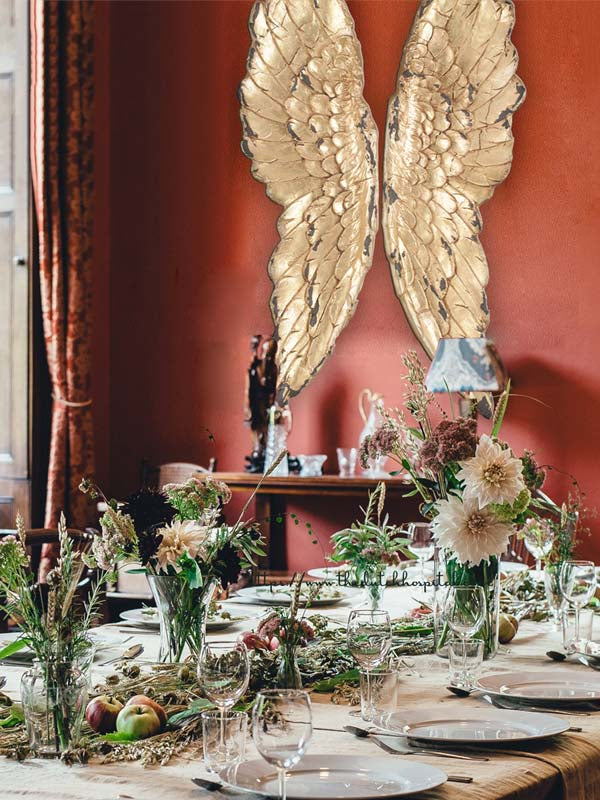 Large gold angel wings (pair)