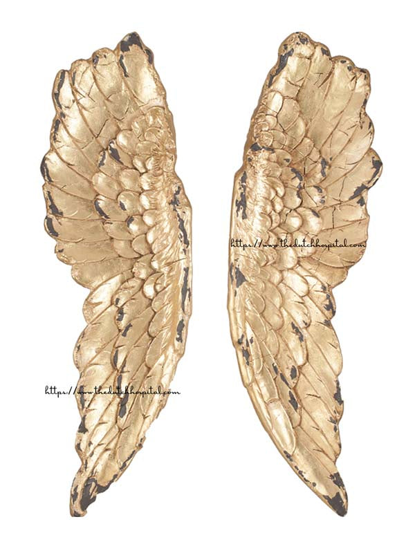 Large gold angel wings (pair)