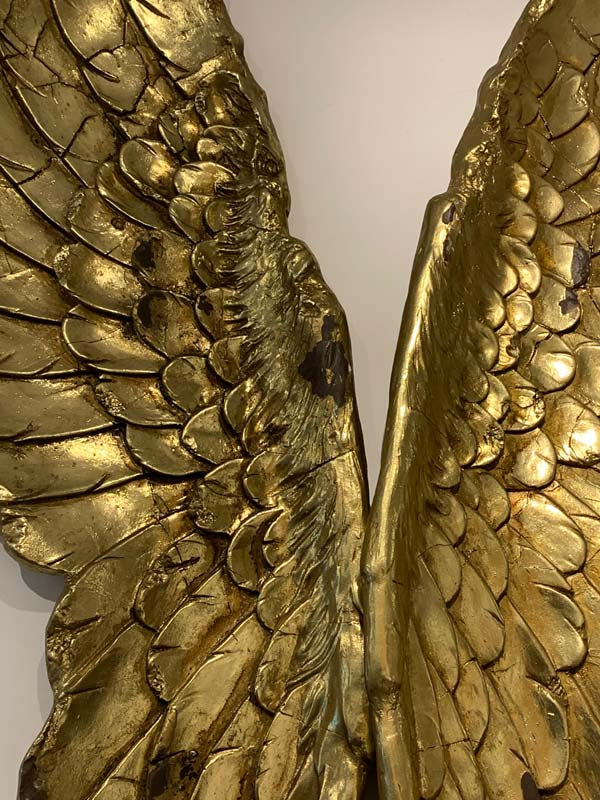 Large gold angel wings 