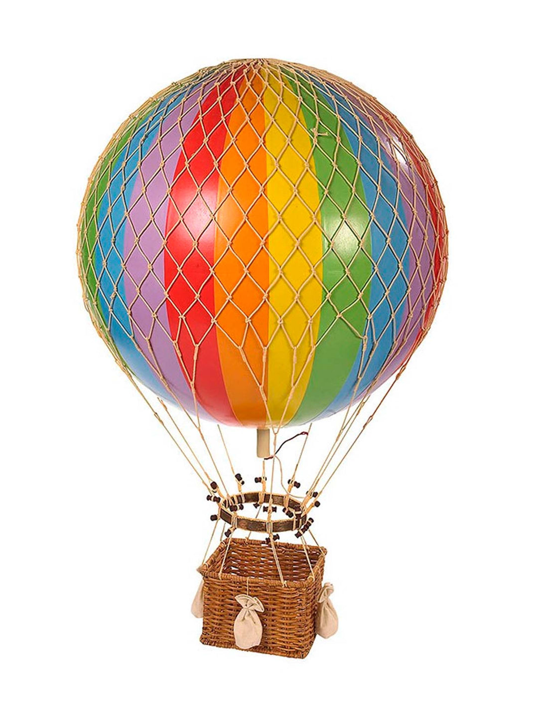 rainbow balloon, red hot air balloon replica model, 