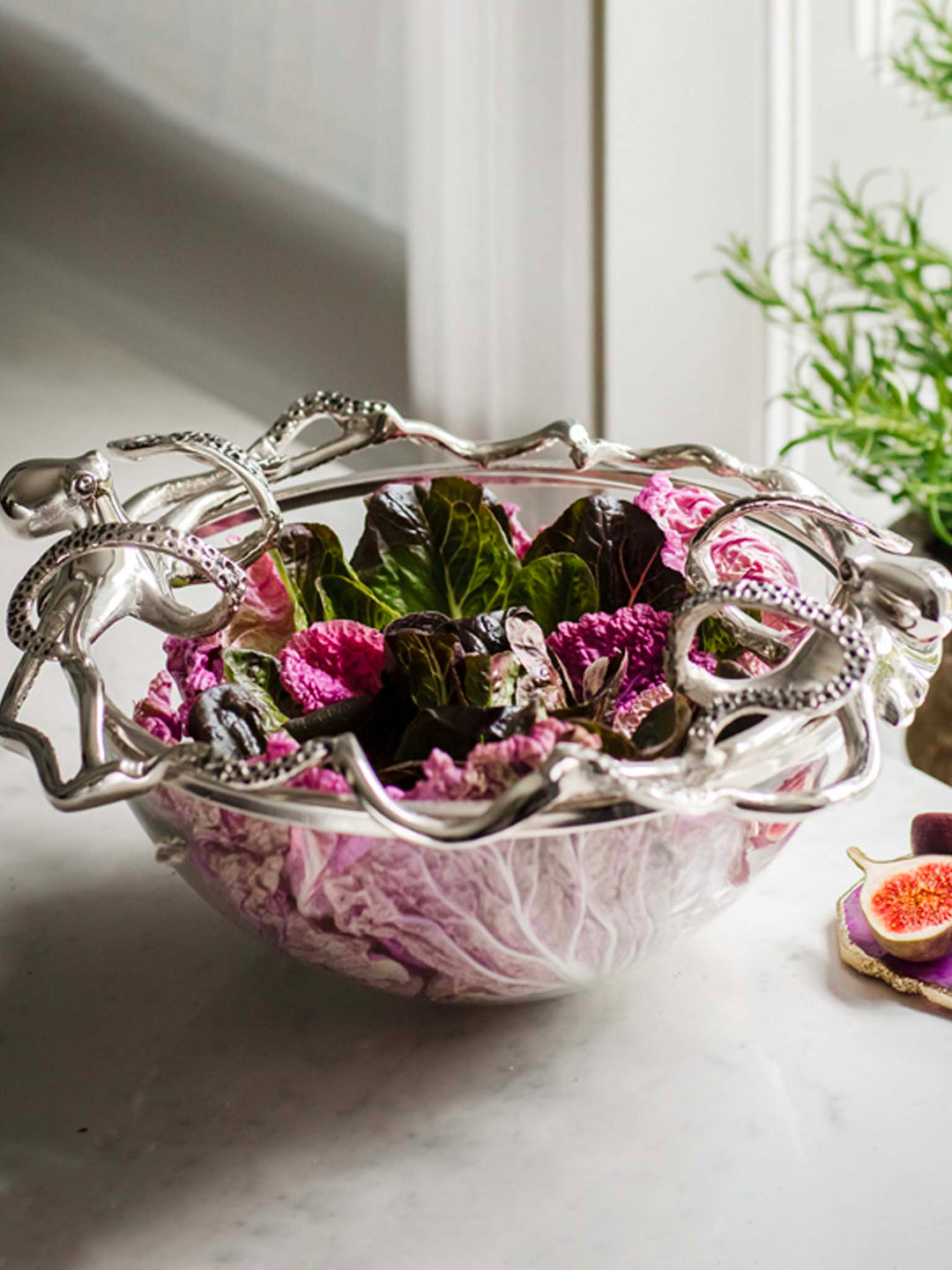 Large Octopus Glass Bowl, Salad Bowl