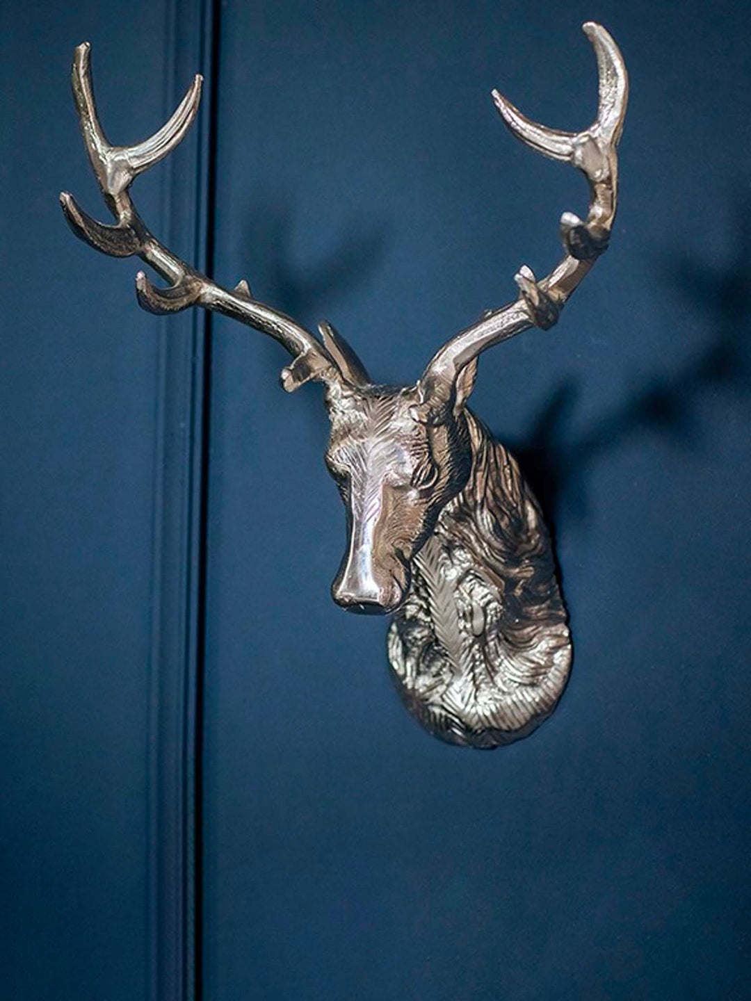 Silver Stag head, Deer Head, 46cm