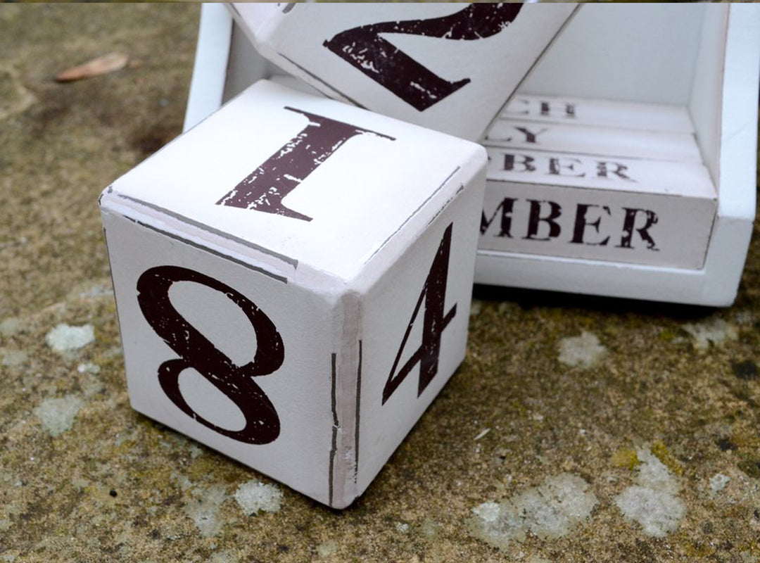 Wood Block Perpetual Calendar – Desk Calendar – Rustic Country Style Wooden Block