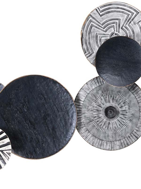 Monochrome wall art, wall disc, black and white wall decoration, round shape wall art